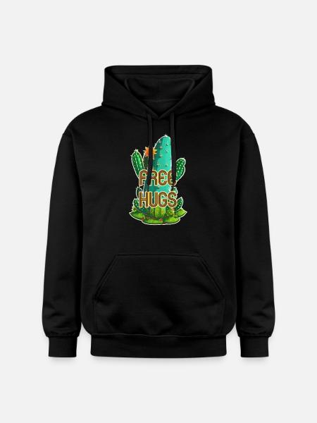 Free Hugs - Cactus - Gildan Unisex Softstyle® Midweight Hoodie - black