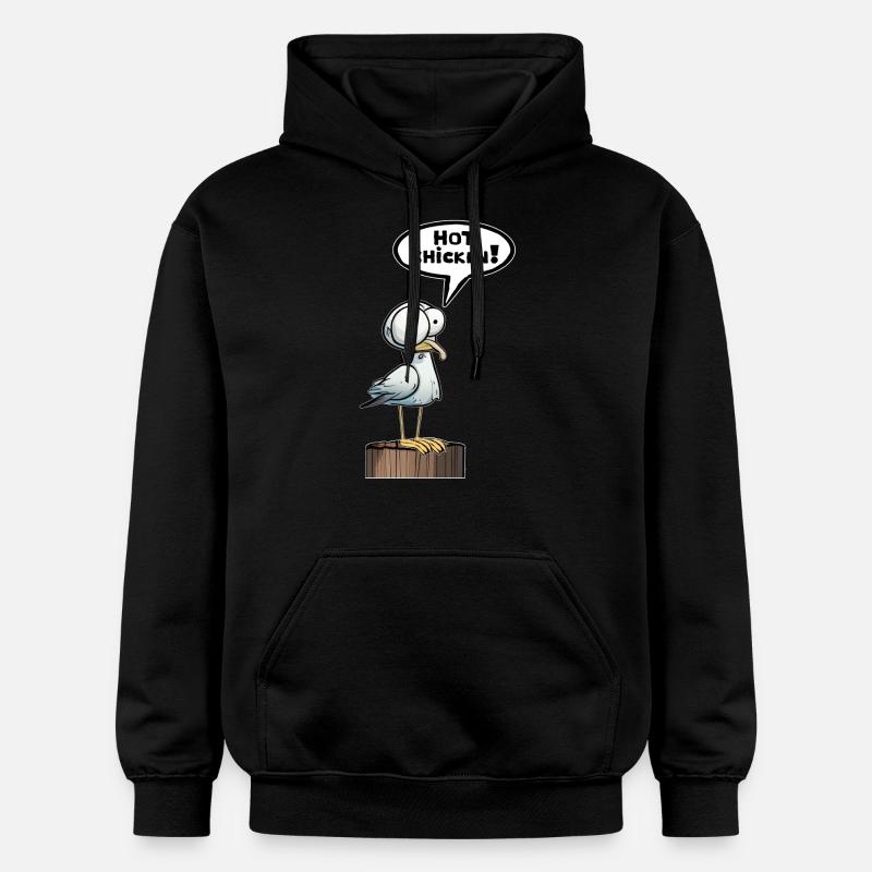 Seagull Speech Bubble Hot Chicken - Sweat à capuche Softstyle® Gildan Unisexe - noir