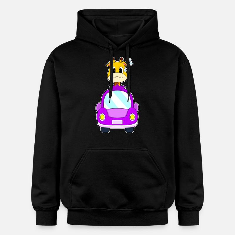 Voiture Girafe - Sweat à capuche Softstyle® Gildan Unisexe - noir