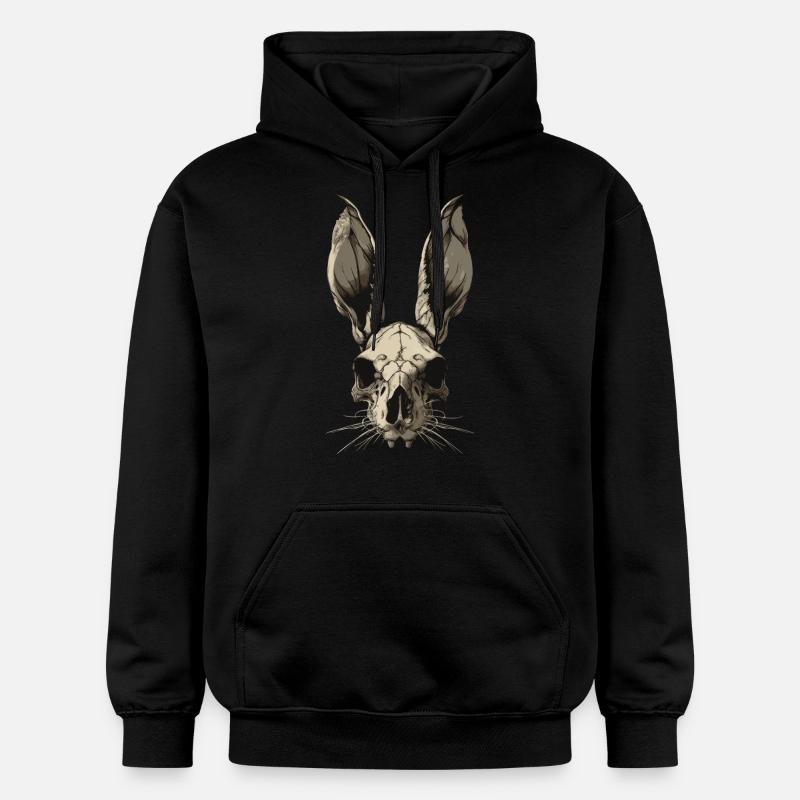 Crâne de lapin zombie - Sweat à capuche Softstyle® Gildan Unisexe - noir