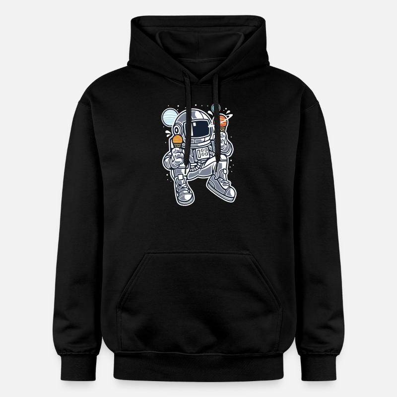 L'astronaute crème glacée - Sweat à capuche Softstyle® Gildan Unisexe - noir