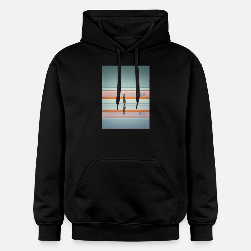femme élégante passant le métro - Sweat à capuche Softstyle® Gildan Unisexe - noir