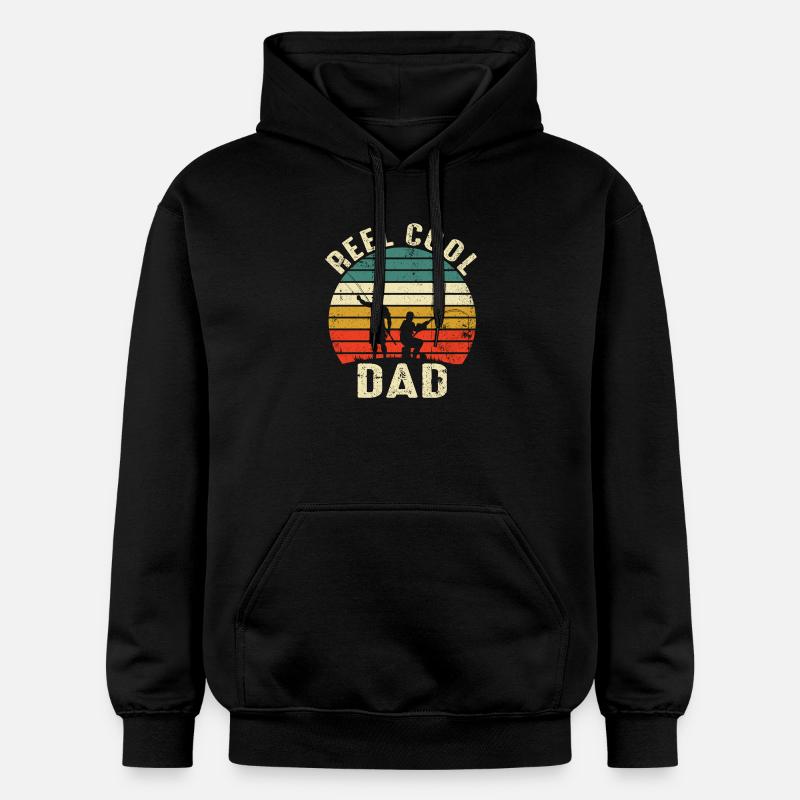 Moulinet Cool Dad Retro Sunset - Sweat à capuche Softstyle® Gildan Unisexe - noir