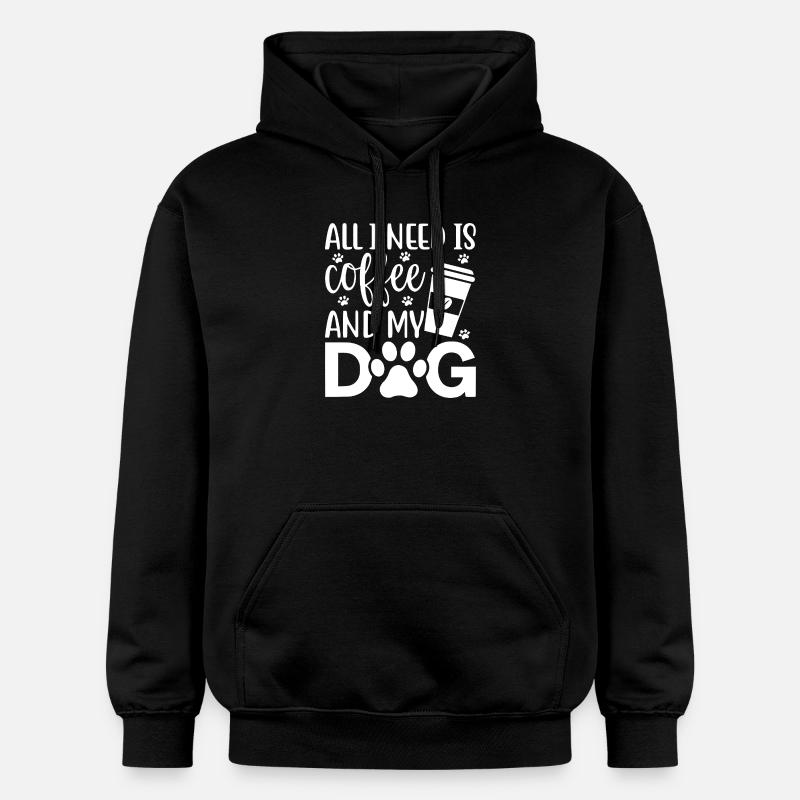 Café et chien Love Design - Sweat à capuche Softstyle® Gildan Unisexe - noir