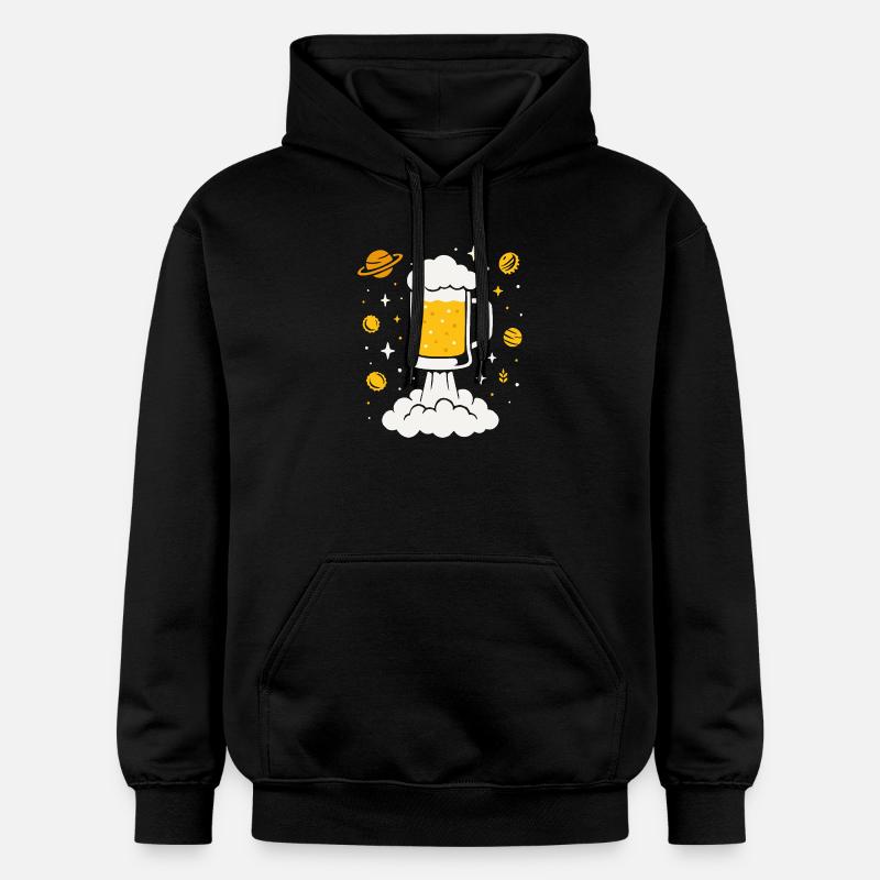 Fusée à bière dans l’espace - Sweat à capuche Softstyle® Gildan Unisexe - noir