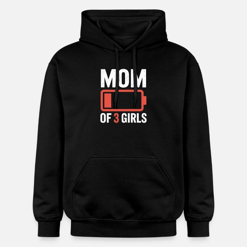 Mutter von 3 Mädchen - Gildan Unisex Softstyle® Midweight Hoodie - Schwarz
