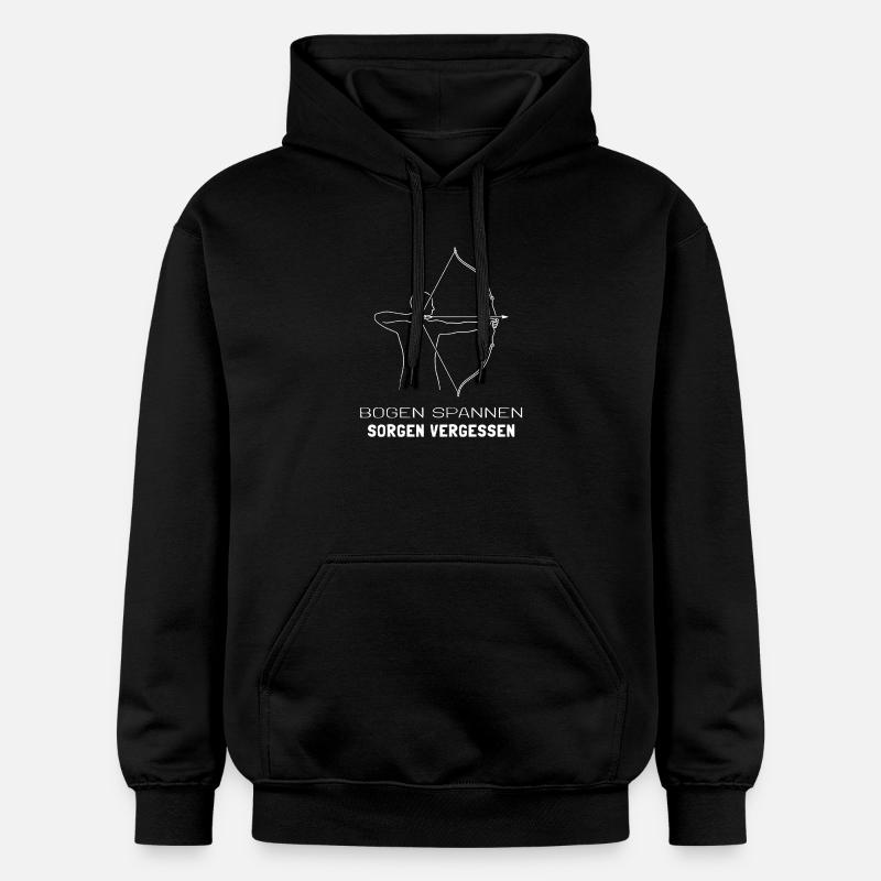 Bogenschießen Spruch - Bogenschütze Minimal - Gildan Unisex Softstyle® Midweight Hoodie - Schwarz