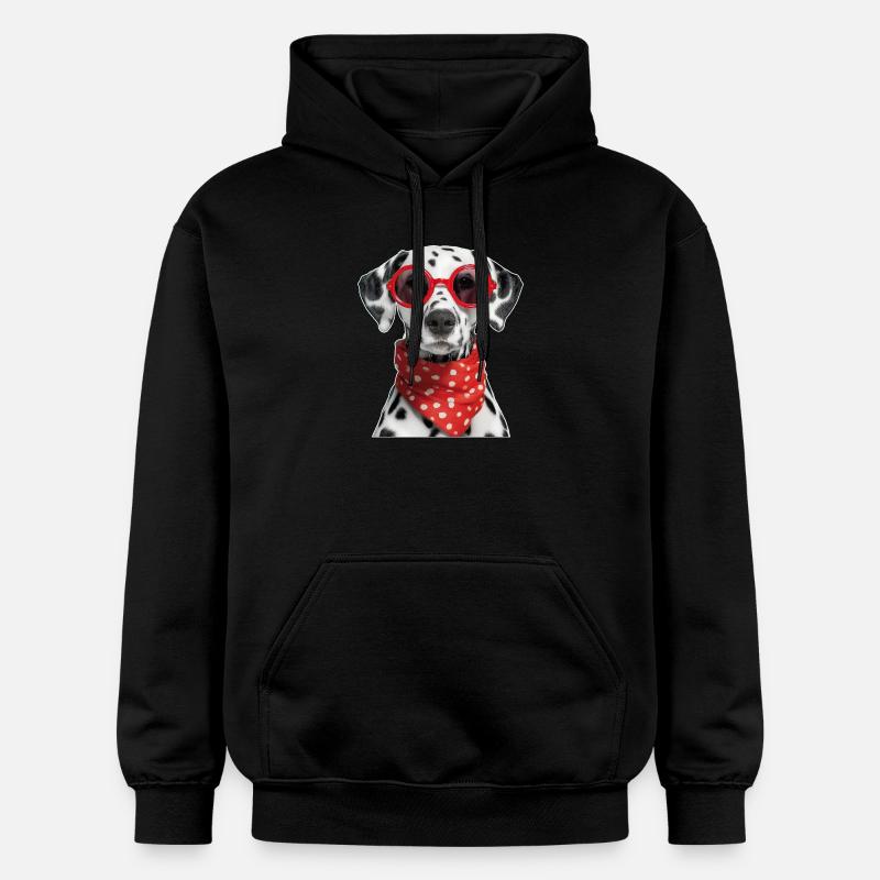 Chien dalmatien à lunettes - Sweat à capuche Softstyle® Gildan Unisexe - noir