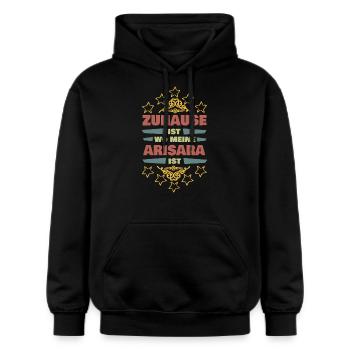Arisar comme partenaire de vie - Sweat à capuche Softstyle® Gildan Unisexe - noir - Devant - Marisol (170cm) & Nik (191cm)