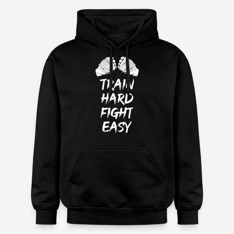 Entraînez-vous dur et combattez facilement - Sweat à capuche Softstyle® Gildan Unisexe - noir