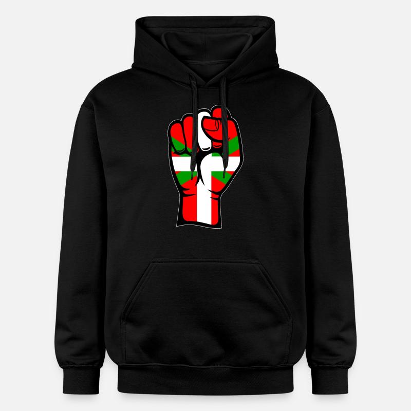 Poing drapeau basque - Sweat à capuche Softstyle® Gildan Unisexe - noir