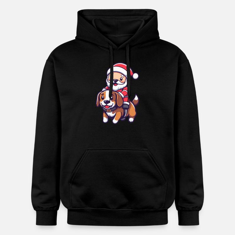 Beagle Chien Père Noël - Sweat à capuche Softstyle® Gildan Unisexe - noir