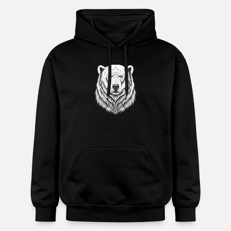 Dessin de lignes d’ours - Sweat à capuche Softstyle® Gildan Unisexe - noir