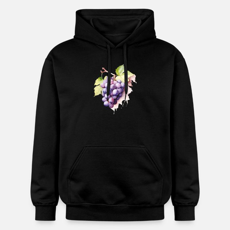 Grappe d’aquarelle de raisins - Sweat à capuche Softstyle® Gildan Unisexe - noir