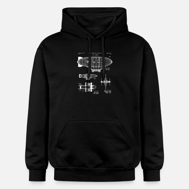 Esquisse du plan Zeppelin - Sweat à capuche Softstyle® Gildan Unisexe - noir