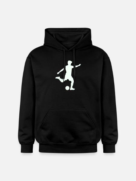 Foosball silhouette in jump - Gildan Unisex Softstyle® Midweight Hoodie - black