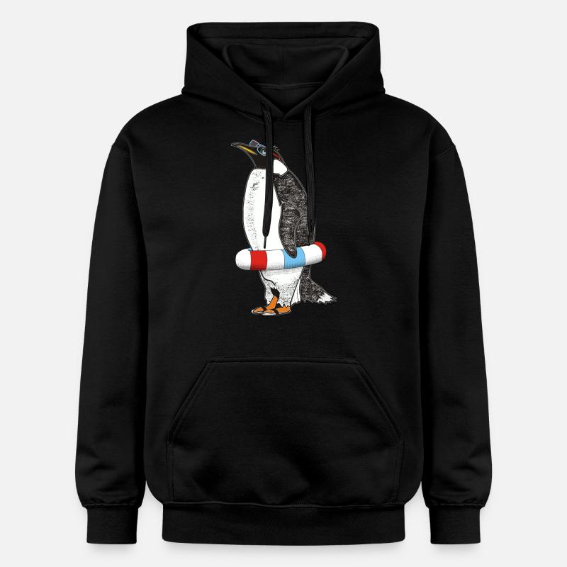 PINGOUIN ATTEND POUR L'ÉTÉ - Sweat à capuche Softstyle® Gildan Unisexe - noir