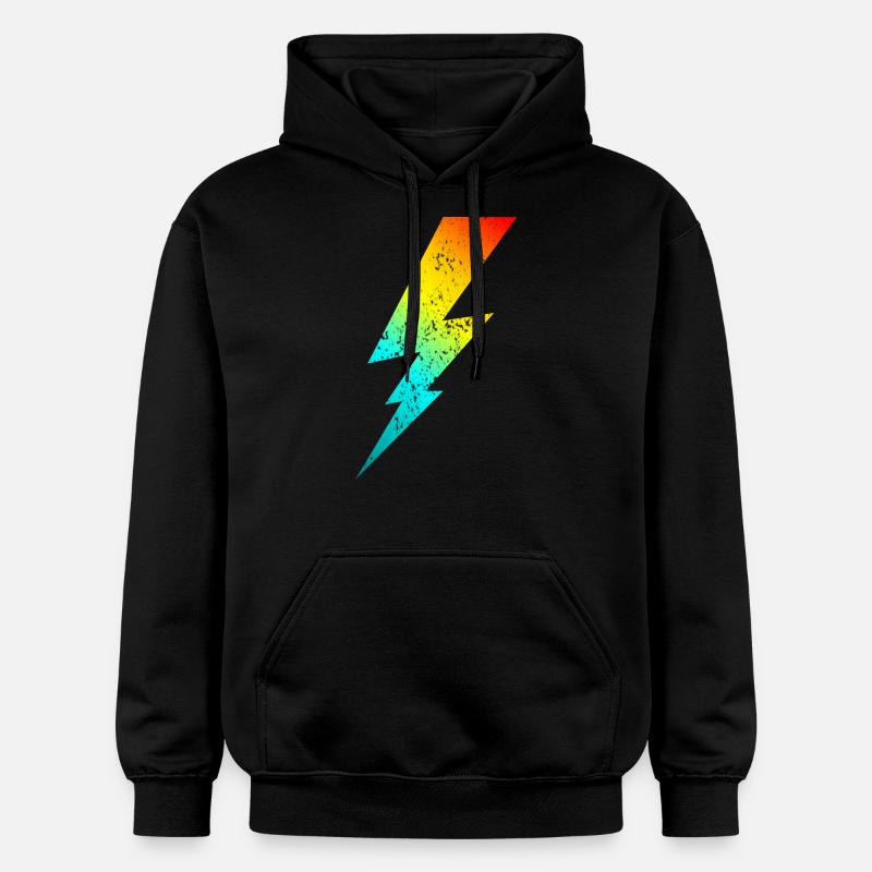 80s bolt lighting classic - Gildan Unisex Softstyle® Midweight Hoodie - black