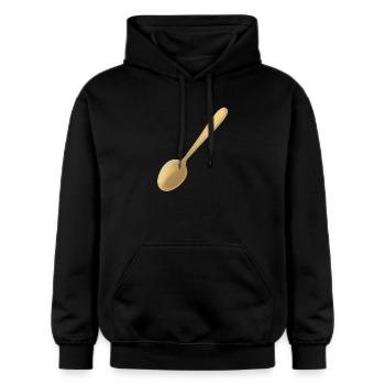 ein goldener Löffel - Gildan Unisex Softstyle® Midweight Hoodie - Schwarz - Vorne - Marisol (170cm) & Nik (191cm)