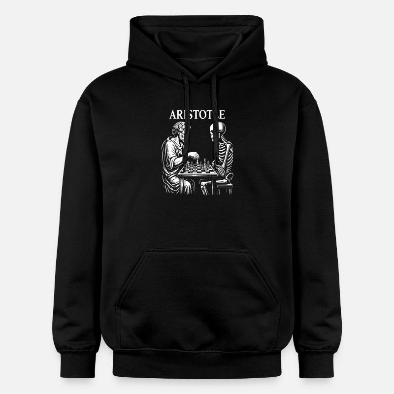 Échecs Aristote vs Skeleton - Sweat à capuche Softstyle® Gildan Unisexe - noir