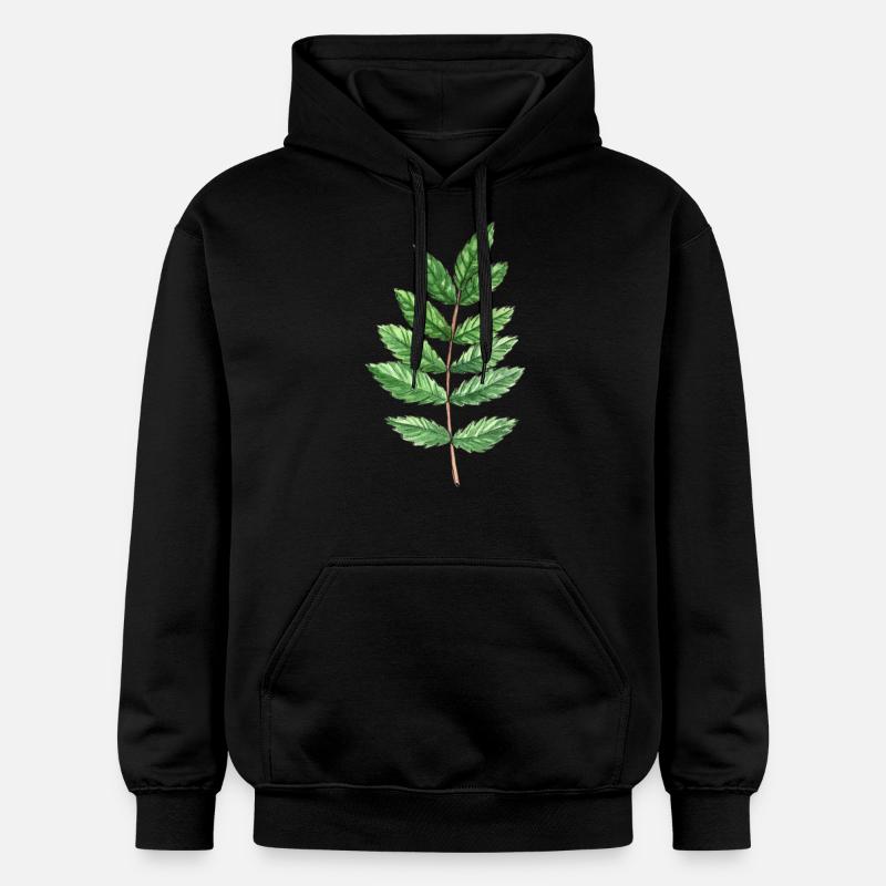 Blatt einer Esche - Gildan Unisex Softstyle® Midweight Hoodie - Schwarz