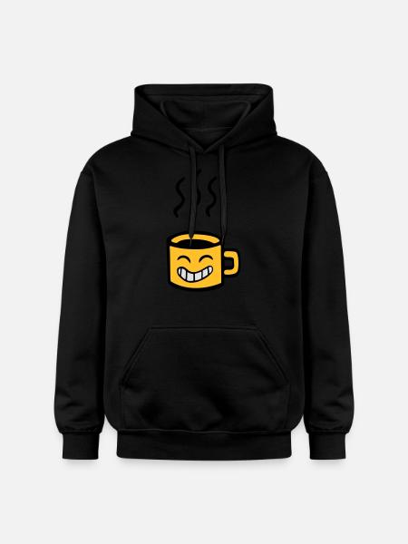 offee kawaii anime smile - Gildan Unisex Softstyle® Midweight Hoodie - black