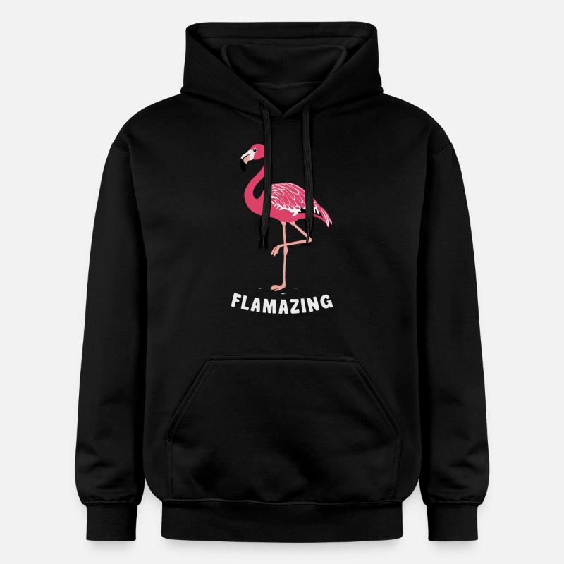 Flamant rose animal - Sweat à capuche Softstyle® Gildan Unisexe - noir