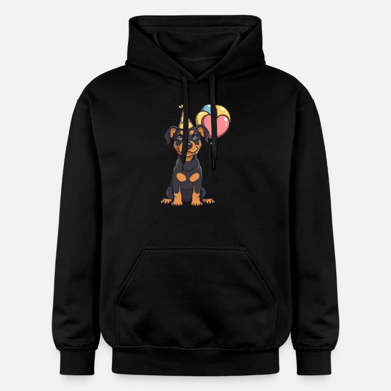 Doberman chien anniversaire bébé - Sweat à capuche Softstyle® Gildan Unisexe - noir