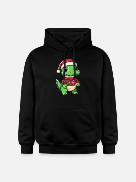 Alligator Christmas Comic - Gildan Unisex Softstyle® Midweight Hoodie - black