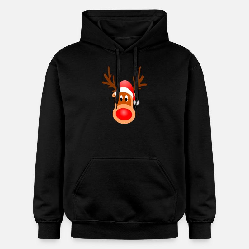 bande dessinée de renne - Sweat à capuche Softstyle® Gildan Unisexe - noir