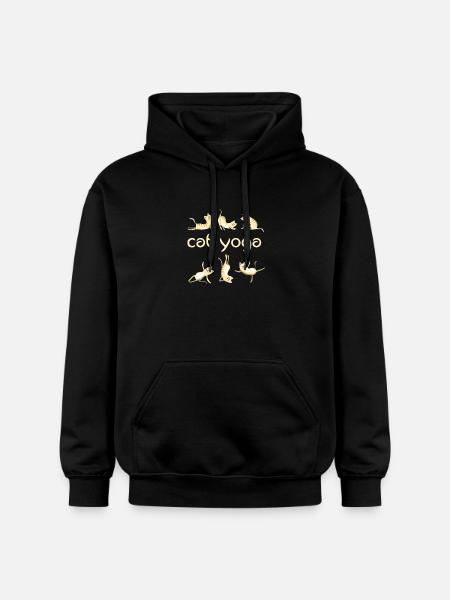 yoga cats kitkat kitty yogi fun meditation gym l - Gildan Unisex Softstyle® Midweight Hoodie - black