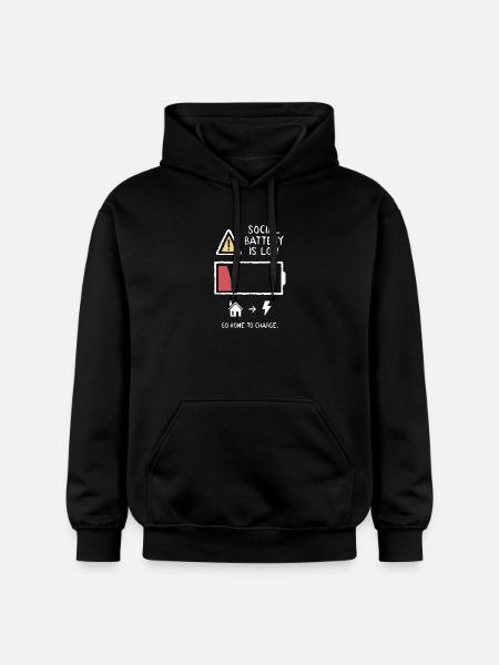 Social Battery - Gildan Unisex Softstyle® Midweight Hoodie - Schwarz