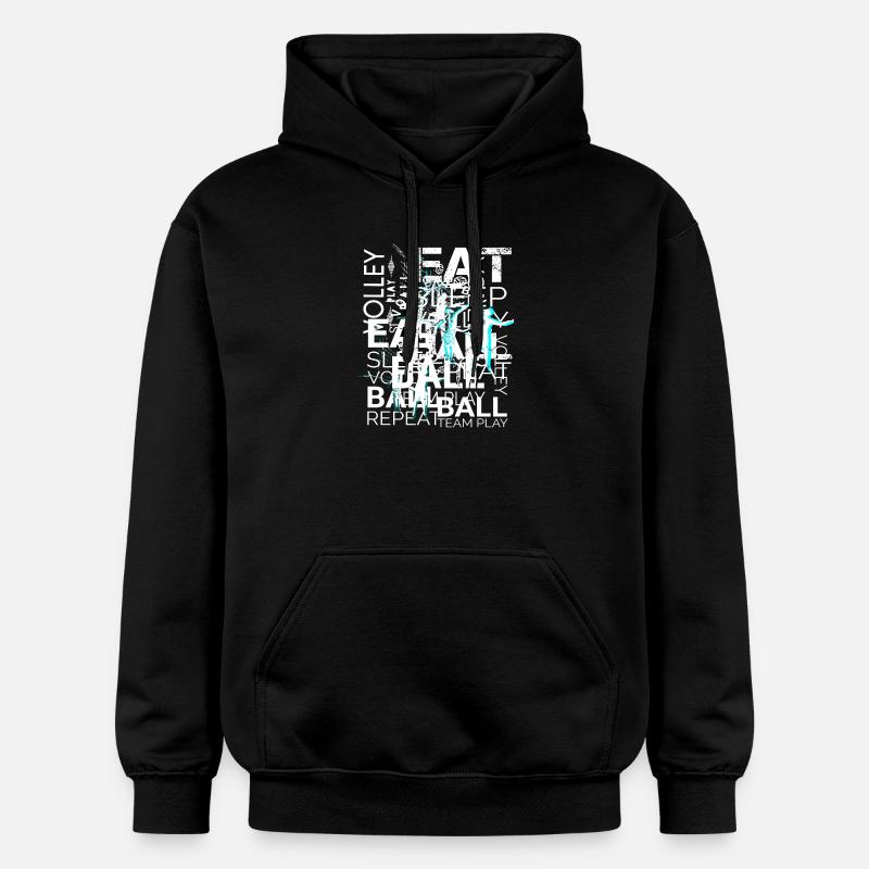 Art de texte de volleyball - Sweat à capuche Softstyle® Gildan Unisexe - noir