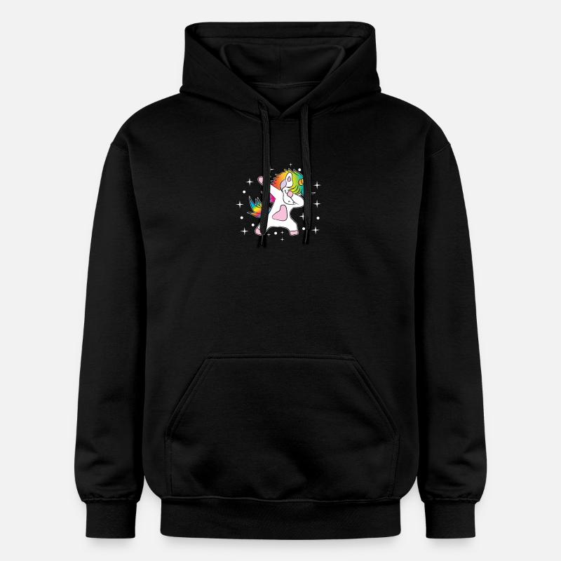 Einhorn Dab Regenbogen - Gildan Unisex Softstyle® Midweight Hoodie - Schwarz