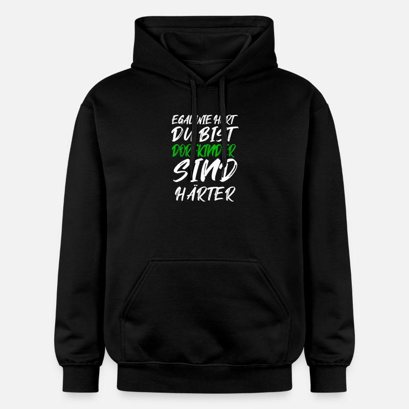 Dorfkinder sind härter – Graffiti Text - Gildan Unisex Softstyle® Midweight Hoodie - Schwarz
