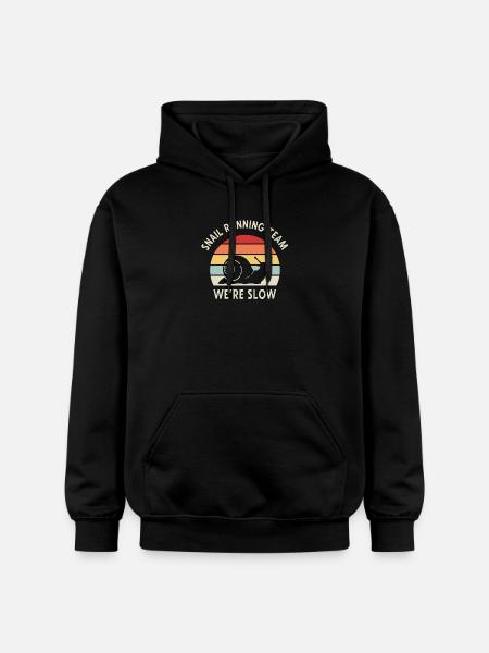 Vintage Marathon Snail Running Team - Gildan Unisex Softstyle® Midweight Hoodie - black