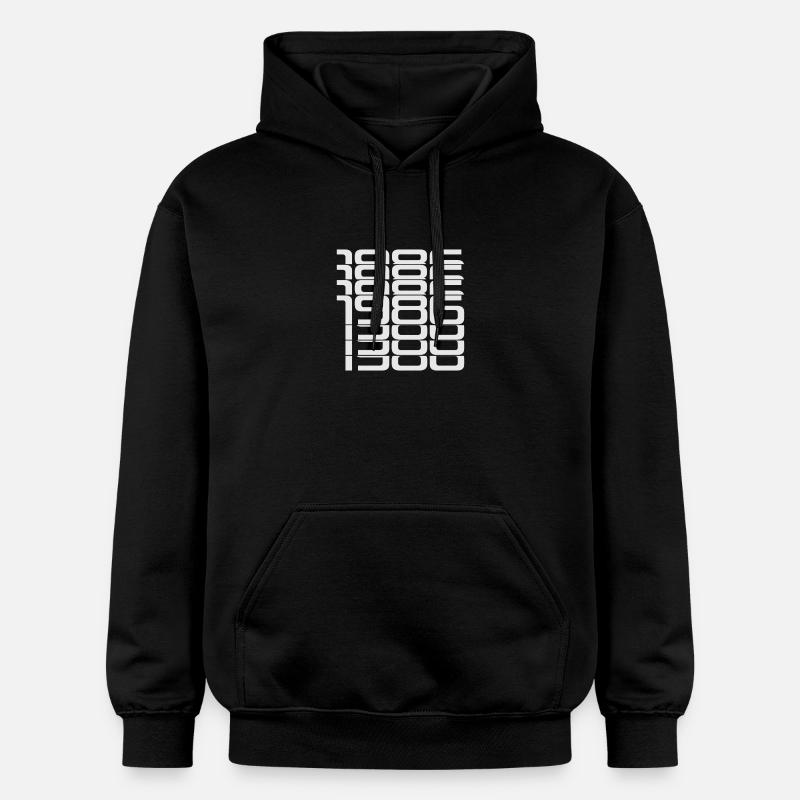 1986 Stack Digits Pattern - Gildan Unisex Softstyle® Midweight Hoodie - black