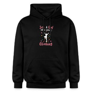 Wall climbing bouldering - Gildan Unisex Softstyle® Midweight Hoodie - black - Front - Marisol (170cm) & Nik (191cm)