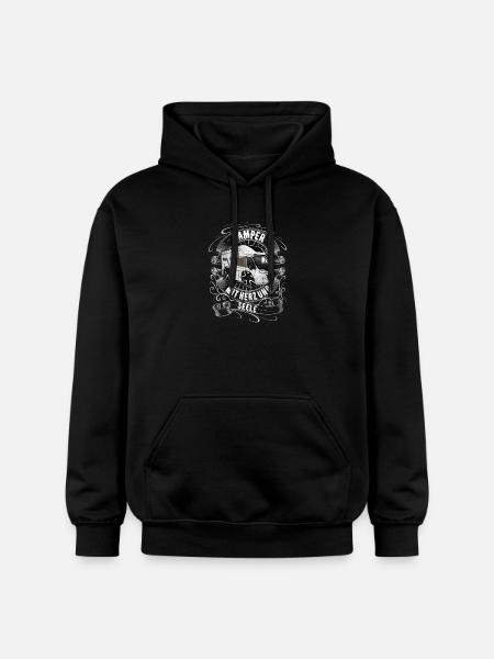 Camper Camping - Gildan Unisex Softstyle® Midweight Hoodie - Schwarz