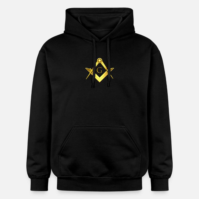 Franc-maçon Symbole Angle Boussole Or Franc-Maçonnerie - Sweat à capuche Softstyle® Gildan Unisexe - noir