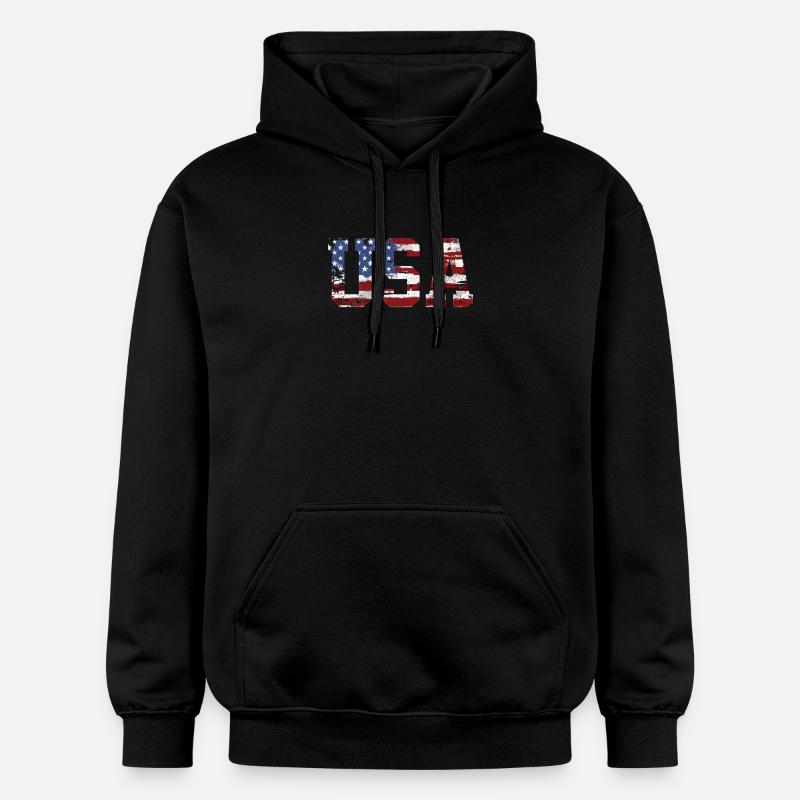 drapeau des Etats Unis - Sweat à capuche Softstyle® Gildan Unisexe - noir