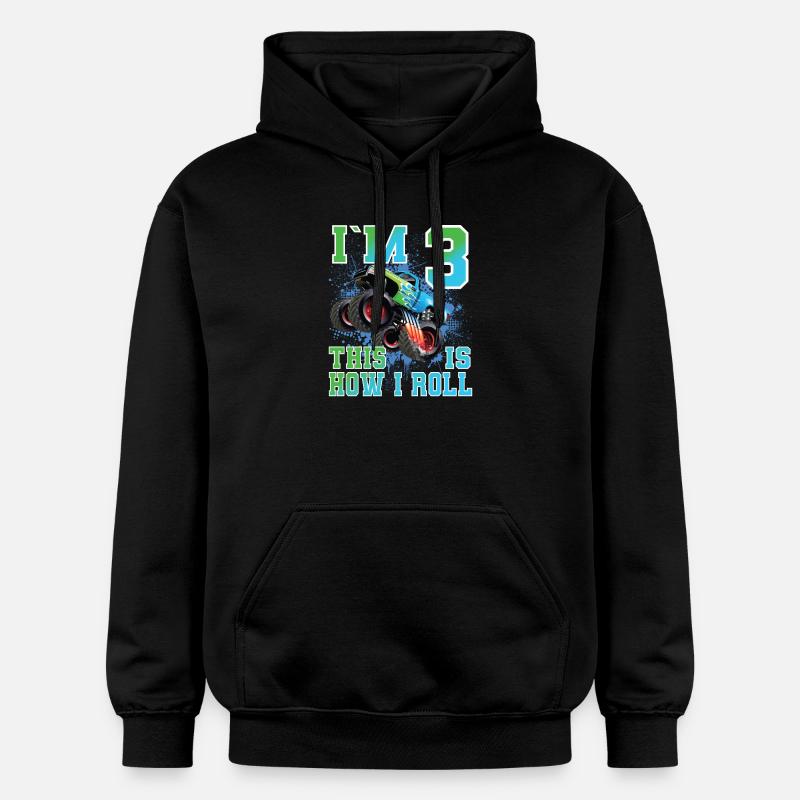 3 ans anniversaire d’enfant Monstertruck - Sweat à capuche Softstyle® Gildan Unisexe - noir