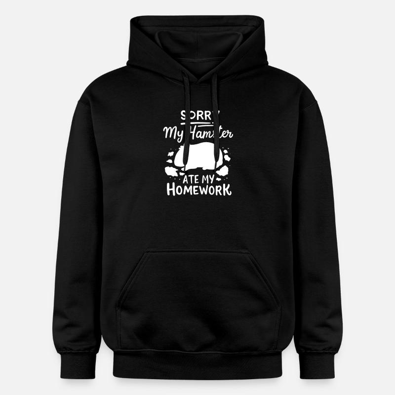 Hamster students back to school - Gildan Unisex Softstyle® Midweight Hoodie - black