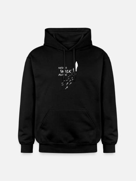 Hund - NEVER WALK ALONE, Gassi - Gildan Unisex Softstyle® Midweight Hoodie - Schwarz