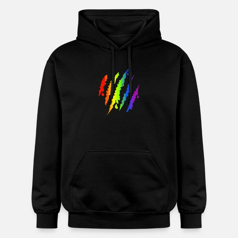 Pride LGBTQ Rainbow Scratch Mark - Sweat à capuche Softstyle® Gildan Unisexe - noir