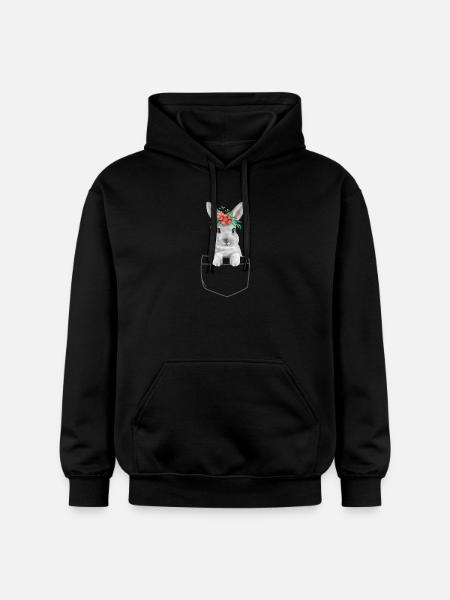 Rabbit Easter Flowers Rabbit Mom - Gildan Unisex Softstyle® Midweight Hoodie - black