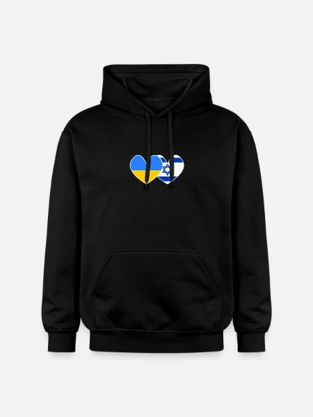 Ukraine and Israel support - Gildan Unisex Softstyle® Midweight Hoodie - black