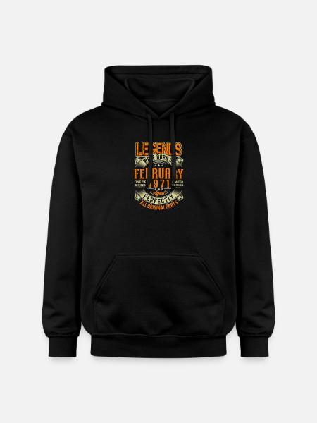 1971 February Birthday Legend - Gildan Unisex Softstyle® Midweight Hoodie - black