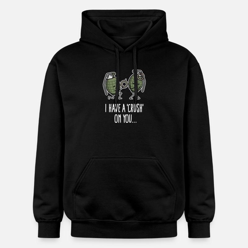 Demande en mariage d’un soldat de l’armée Engagement avec grenade à main - Sweat à capuche Softstyle® Gildan Unisexe - noir