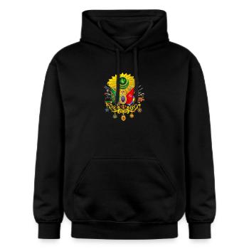 Ottoman Empire- Osmanli Armasi - Tura Turk - Gildan Unisex Softstyle® Midweight Hoodie - black - Front - Marisol (170cm) & Nik (191cm)
